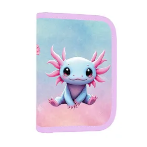 Federmäppchen, 1 S., 2 Klappen, leer, Axolotl